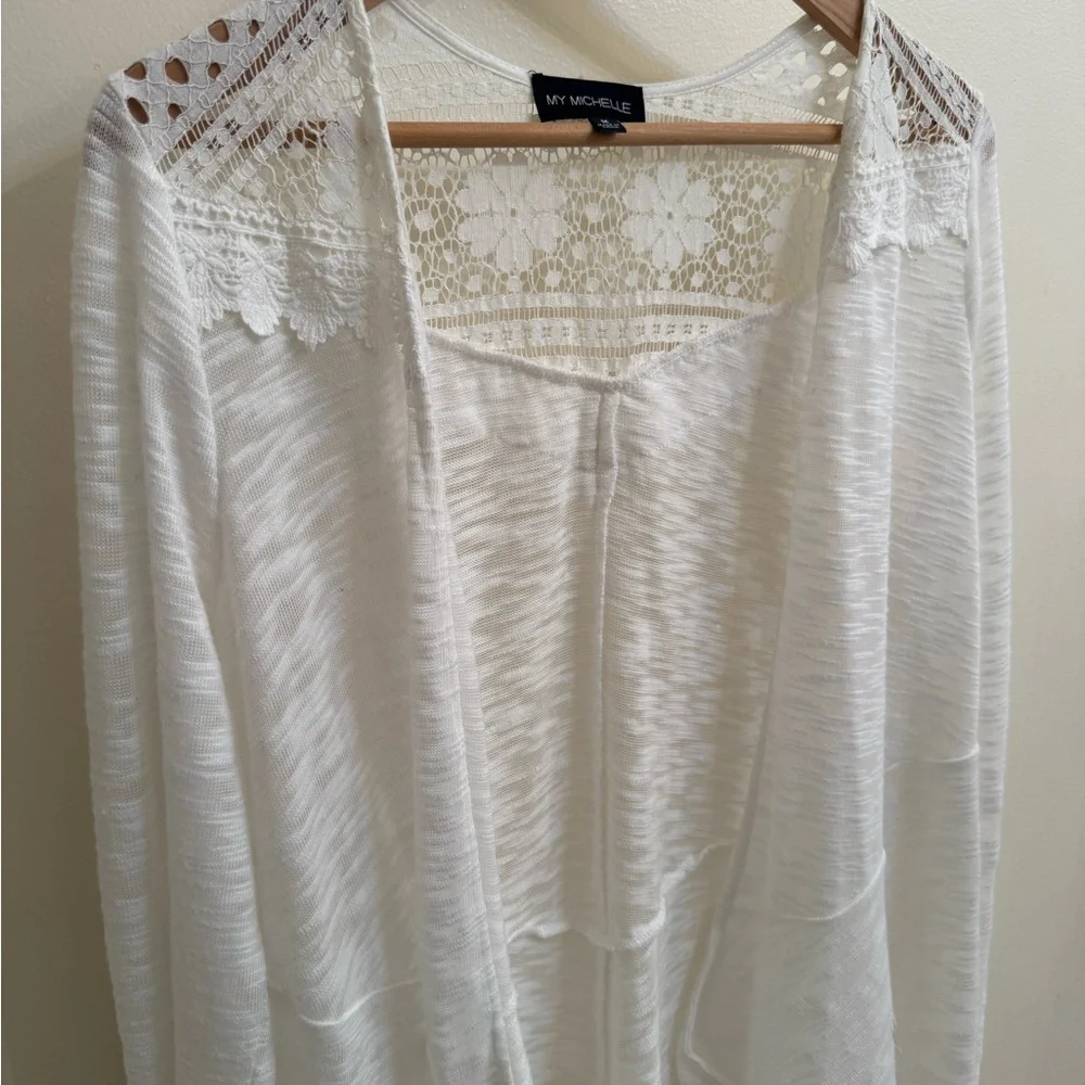 White Lacey Cardigan - Picture 9 of 9